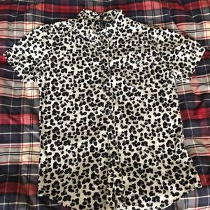 Animal print button-up